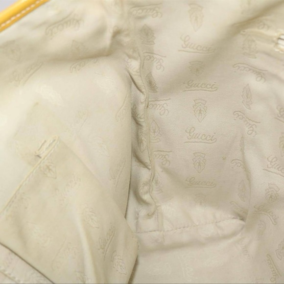 GUCCI GG Canvas Sherry Line Tote Bag Canvas Beige Yellow Khaki 211971 - Picture 14 of 16